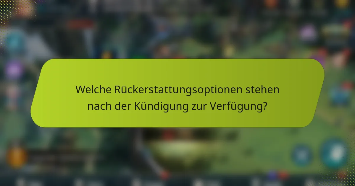 Welche Rückerstattungsoptionen stehen nach der Kündigung zur Verfügung?