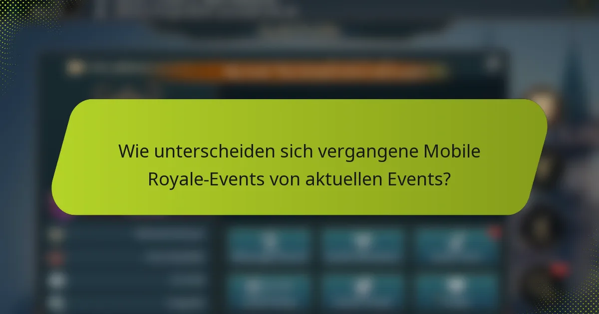 Wie unterscheiden sich vergangene Mobile Royale-Events von aktuellen Events?